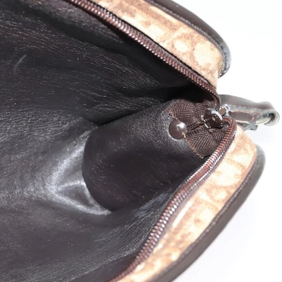 Christian Dior Trotter Canvas Shoulder Bag Brown Gold Auth 141785 - Picture 12 of 16